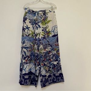 Joie Blue and Green Wide Leg Pants